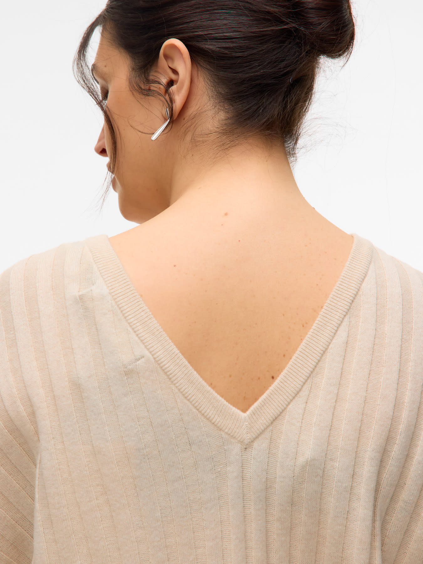 Vero Moda Curve VMCBARBADOS SS V-BACK PULLOVER GA CUR