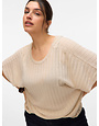 Vero Moda Curve VMCBARBADOS SS V-BACK PULLOVER GA CUR
