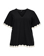 Vero Moda Curve VMCJENNA S/S V-NECK TOP WVN BTQ GA CUR
