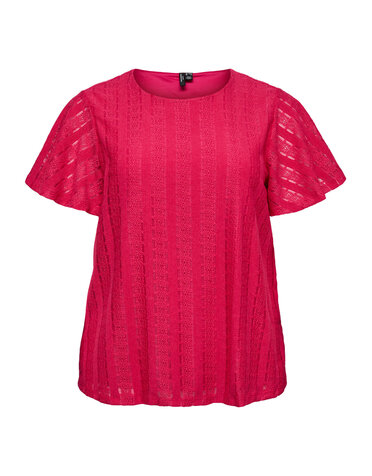 Vero Moda Curve VMCCASSANDRA SS O-NECK TOP JRS CUR