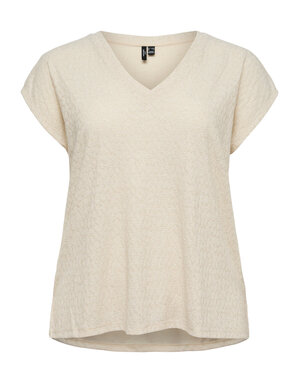 Vero Moda Curve VMCKIMMIE S/S V-NECK TOP JRS BTQ CUR