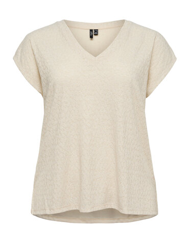 Vero Moda Curve VMCKIMMIE S/S V-NECK TOP JRS BTQ CUR