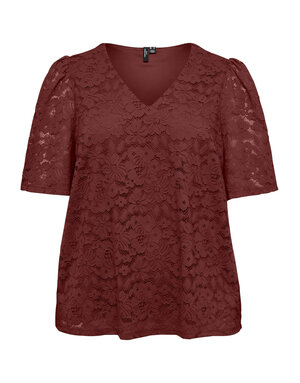Vero Moda Curve VMCHONEY LACE S/S TOP WVN GA CUR