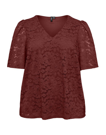Vero Moda Curve VMCHONEY LACE S/S TOP WVN GA CUR