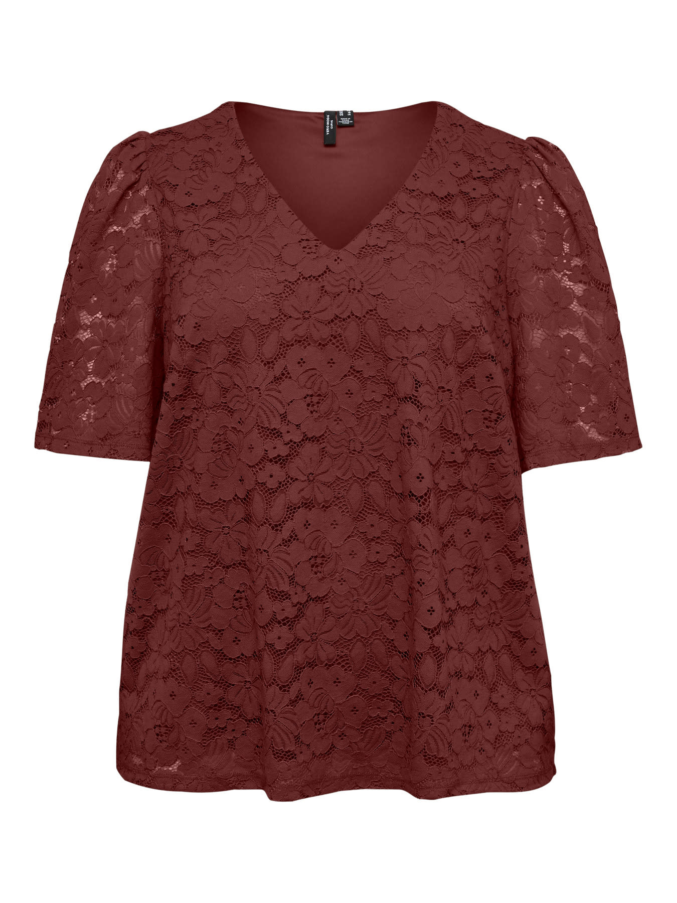 Vero Moda Curve VMCHONEY LACE S/S TOP WVN GA CUR