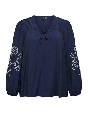 Vero Moda Curve VMCANYA LS EMB TOP WVN CUR