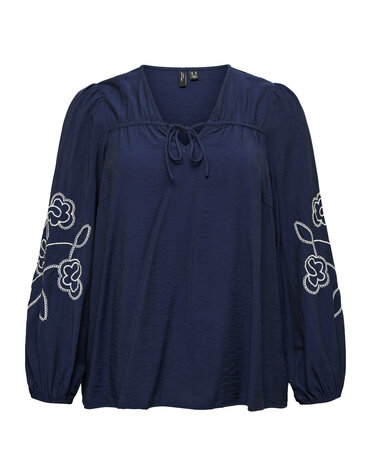 Vero Moda Curve VMCANYA LS EMB TOP WVN CUR
