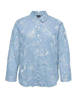 Vero Moda Curve VMCSHINE LS SHIRT WVN CUR (2 KLEUREN)