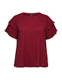 Vero Moda Curve VMCAMANDA SS O-NECK TOP JRS CUR (2 KLEUREN)