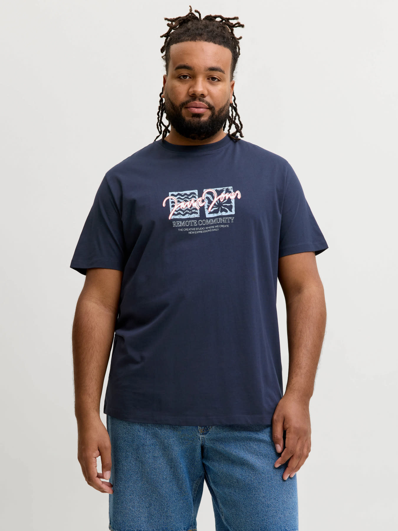 JACK&JONES PLUS JORRIVIERA FRONT TEE SS CN FST PLS