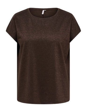 ONLY CARMAKOMA CARMOSTER GLITTER S/S TOP JRS NOOS