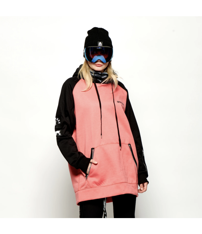 Oneskee Waterproof ladies hoodie Pink / Black