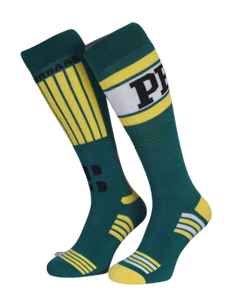 Poederbaas CHAM SKI SOCKEN IN GRÜN UND GELB