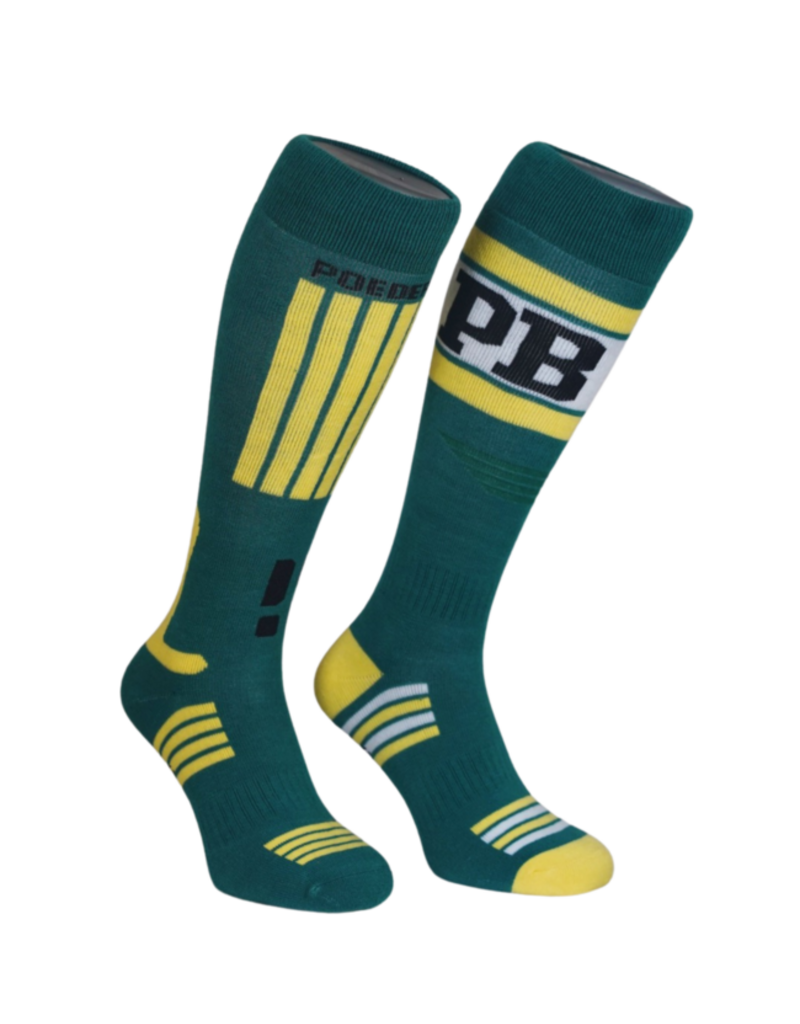 Poederbaas CHAM SKI SOCKS IN GREEN AND YELLOW