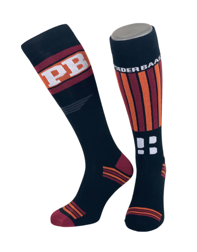 Poederbaas ANTON SKI SOCKEN IN SCHWARZ & ROT