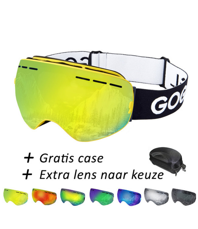 Goggle Ski en Snowboard Bril Geel