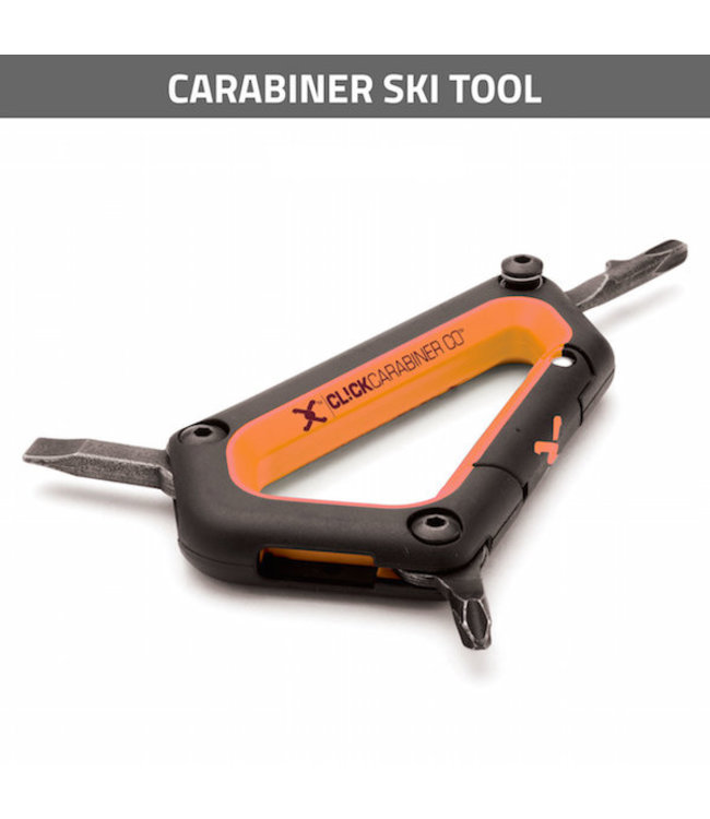 Click Carabiners Multi-Ski-Tool orange