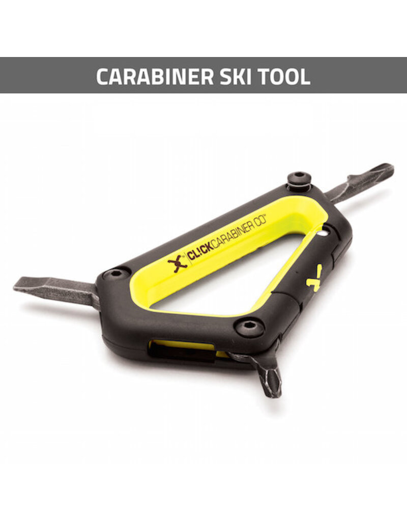 Click Carabiners Multi Ski Tool geel