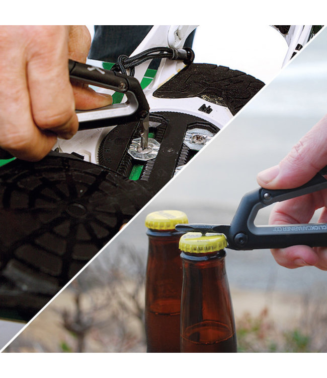 Click Carabiners Multi Ski Tool geel