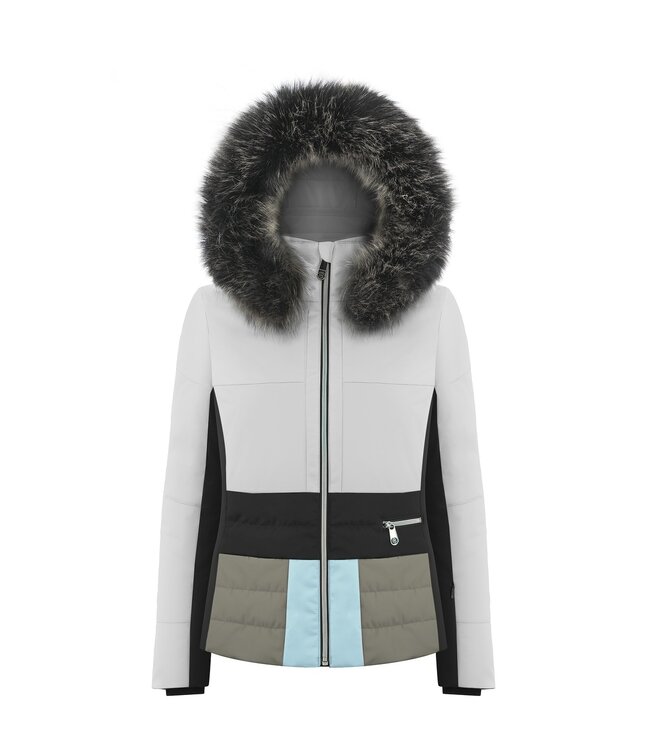 DAMEN SKIJACKE - WEISS/MEHRFARBIG