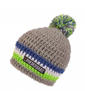 Ski hat - crochet hat - Beanie gray, green, white and blue - men