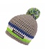 Ski hat - crochet hat - Beanie gray, green, white and blue - men