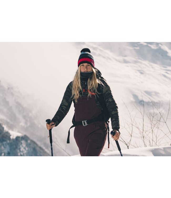 Poederbaas Donker gehaakte muts - grijs/paars/roze/zwart