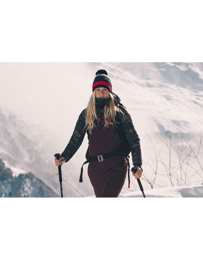 Poederbaas Donker gehaakte muts - grijs/paars/roze/zwart