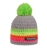 Colorful baby hat with gloves - gray / green / yellow / pink