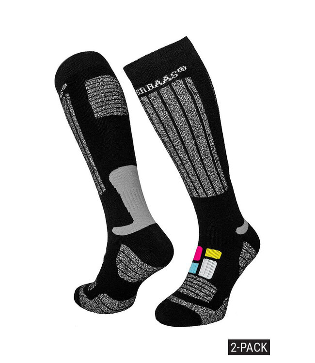 Ski socks 2-pack black