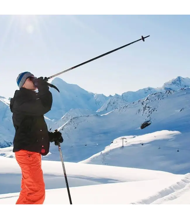 Komperdell Après-Ski-Stöcke schwarz-rot / Alpiner Schnapsstock