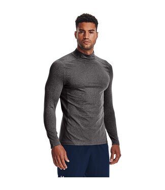 UA CG Armour Fitted Mock // Light Heather // Zwart