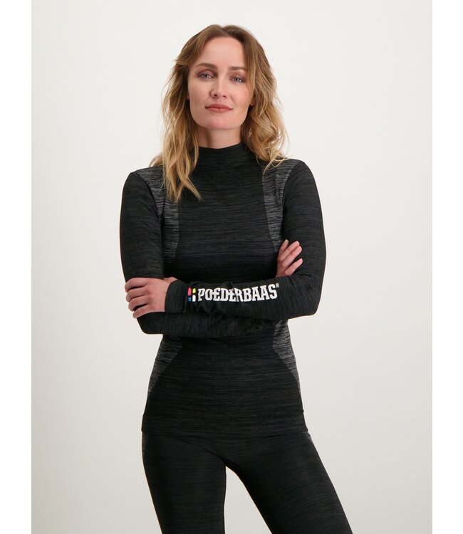 Technisch Thermo Shirt Lange Mouw - Dames - Zwart