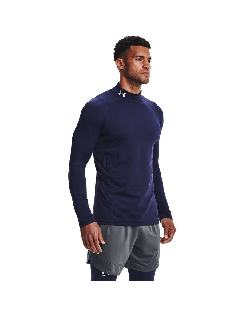 UA CG Armour Fitted Mock // Donker Blauw // Wit