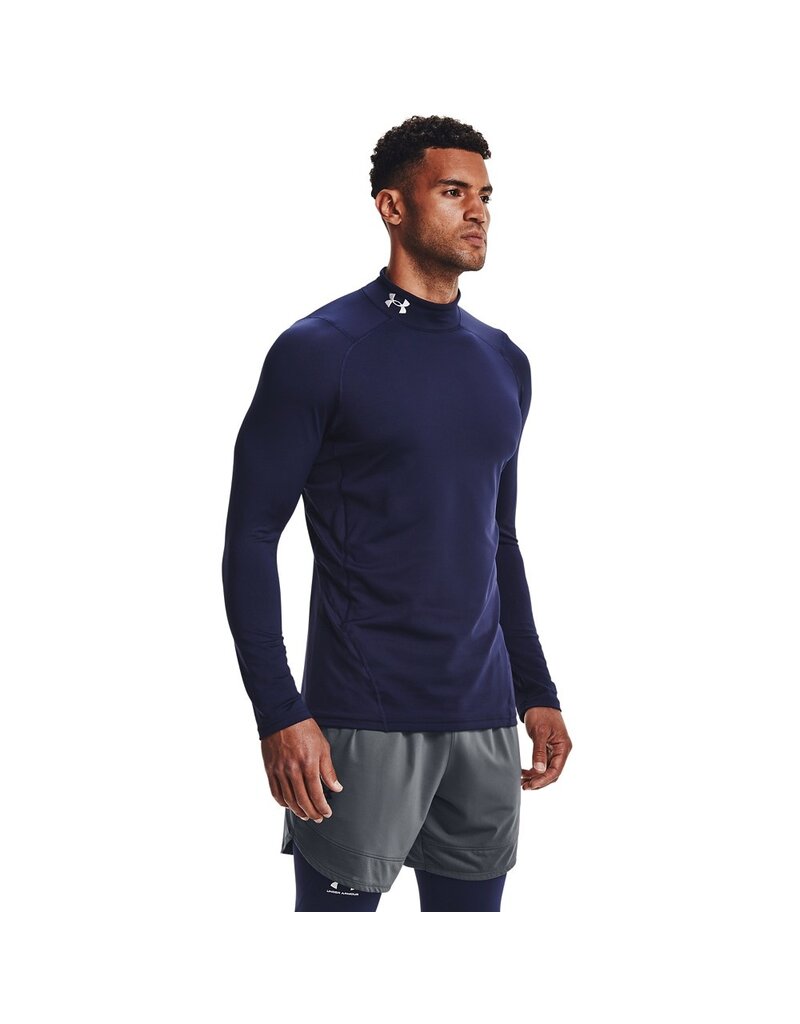 UA CG Armour Fitted Mock // Donker Blauw // Wit