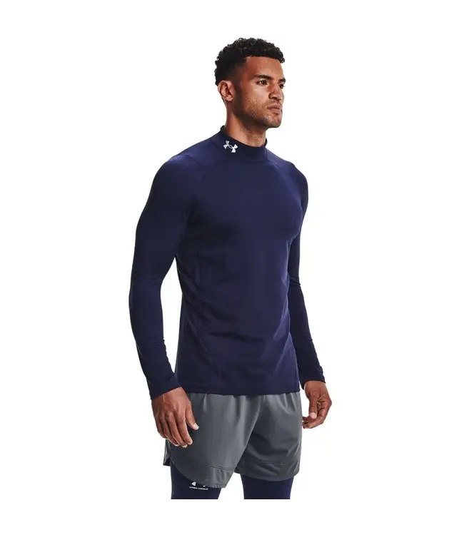 UA CG Armour Fitted Mock // Donker Blauw // Wit