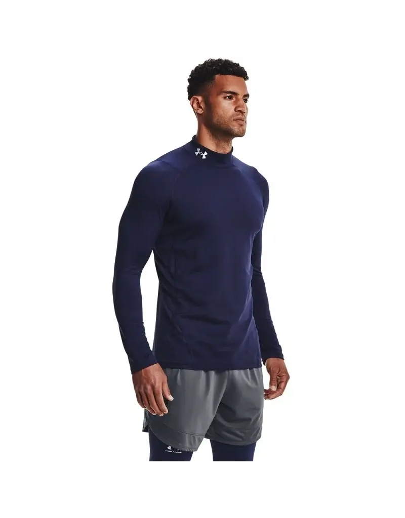 UA CG Armour Fitted Mock // Donker Blauw // Wit