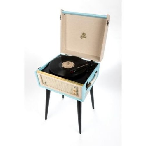 GPO GPO Bermuda Dansette Platenspeler Sky Blue GPO GPO Bermuda Dansette Platenspeler Sky Blue