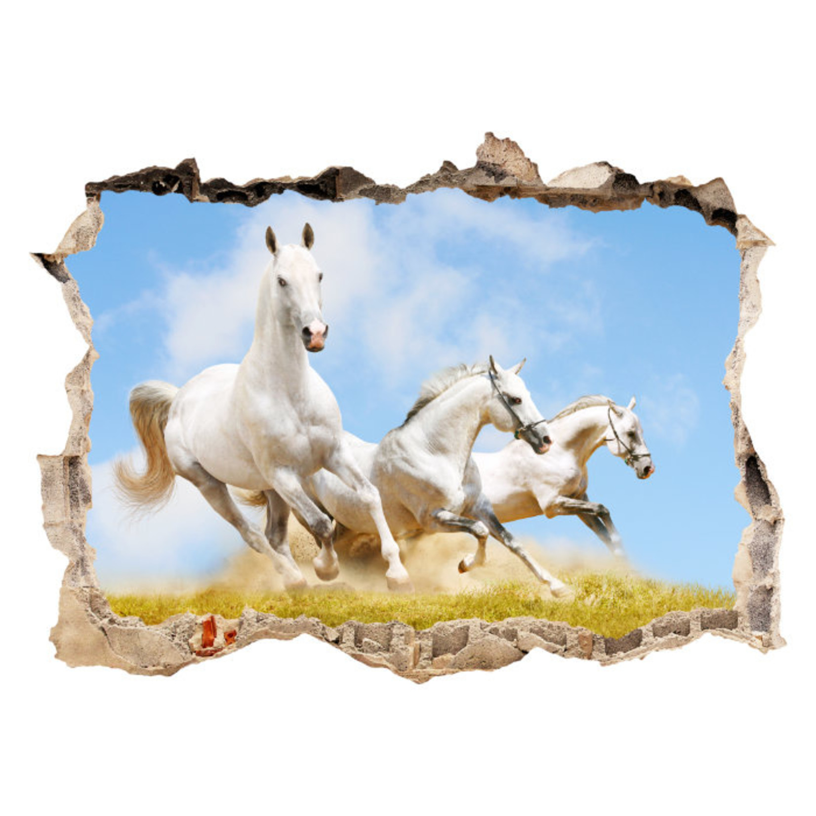 Alta Stickers 3d Muursticker Witte Paarden