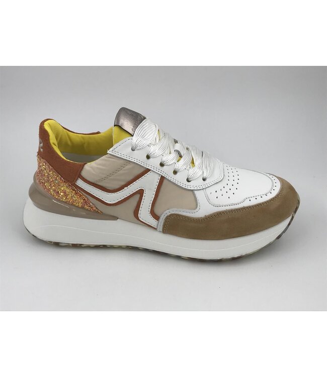 Accademia 72 | Dames | Sneakers | Cognac/Wit (AC-011)