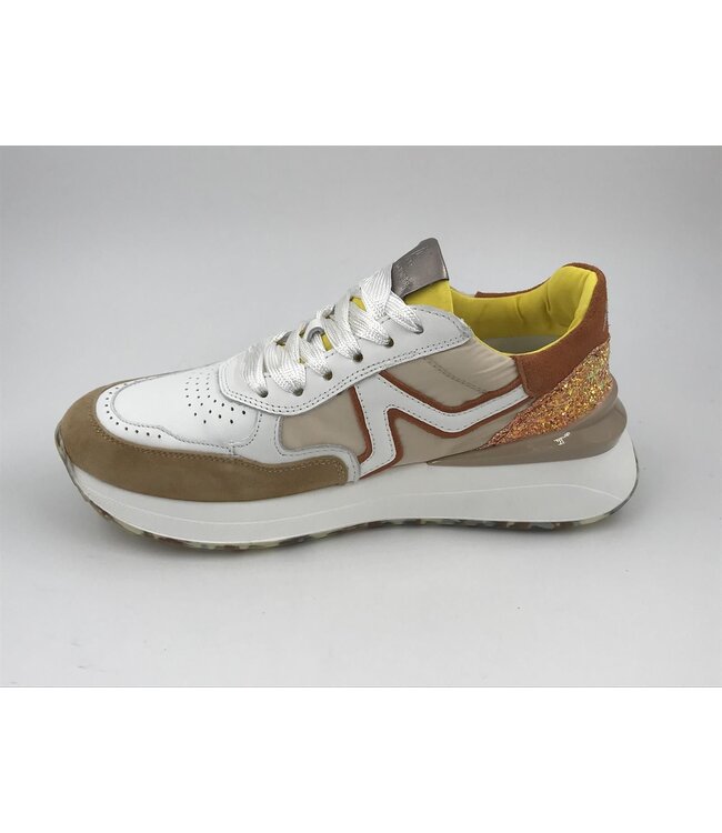 Accademia 72 | Dames | Sneakers | Cognac/Wit (AC-011)
