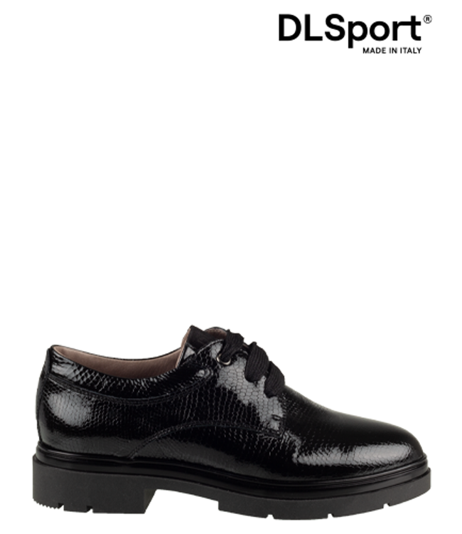 DL Sport | Dames | Veterschoenen | Zwartlak (5923 0D)