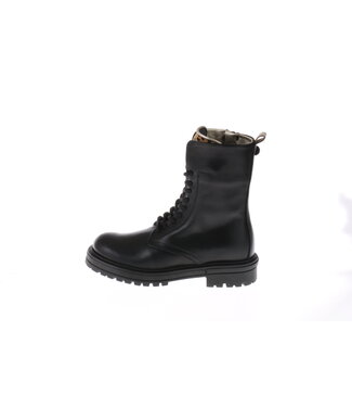 Hip Hip | Meiden | Veter Boots | Zwart Leder / Natural (H1129-254-10LE)