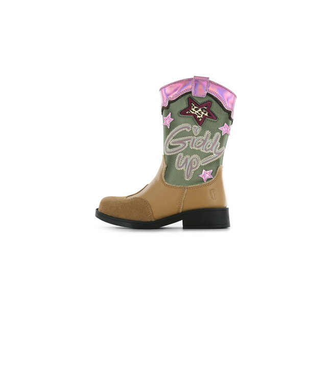 Shoesme | Meisjes | Western Boots | Cognac Green Pink (NW25W008-A)