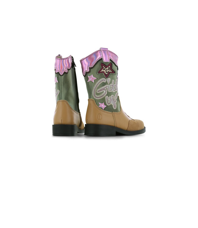 Shoesme | Meisjes | Western Boots | Cognac Green Pink (NW25W008-A)