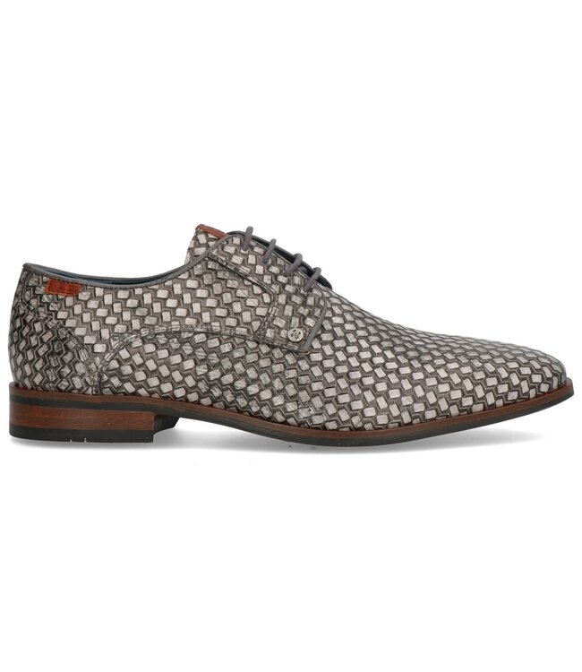 Berkelmans | Heren | Veter schoenen | Black White Grey Braided (2520050407)