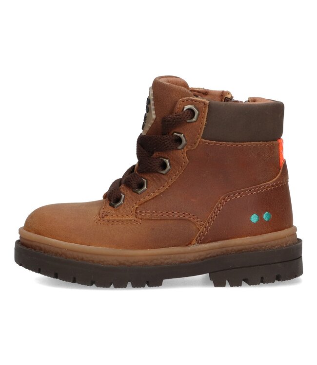 Bunnies Jr | Jongens | Veter Boots | Cognac (225700-513)
