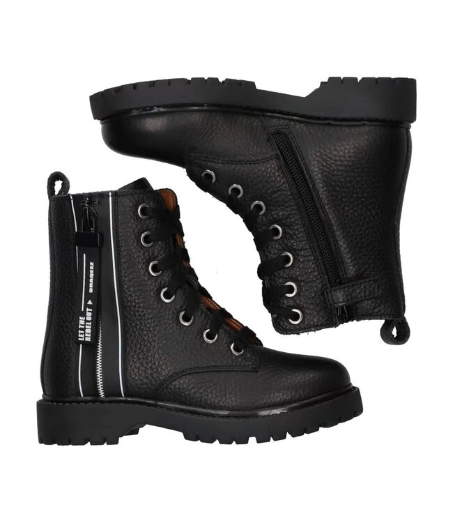 Braqeez | Meisjes | Veter Boots | Black (425771-589)
