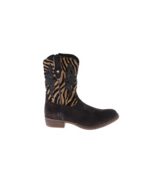 Hip Hip | Meiden | Western Laarzen | Dk Bruin Combi (H1700-254-28CO)