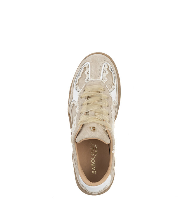 Babouche | Dames | Sneakers| Beige/White  (Nala-163)